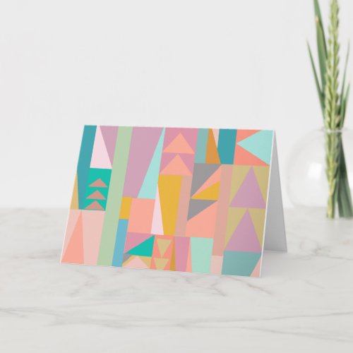 Cute Playful Color Modern Geometric Shapes Pattern Card