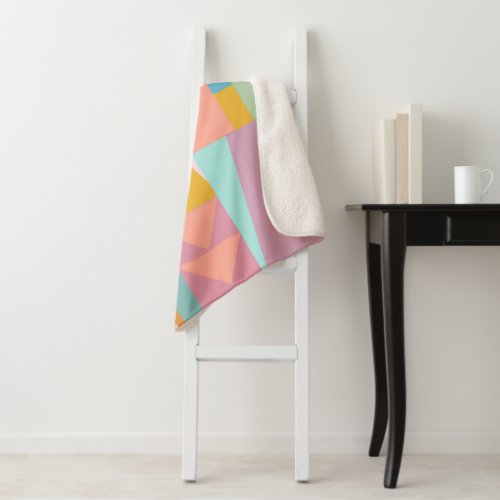 Cute Playful Color Modern Geometric Shapes Pattern Sherpa Blanket