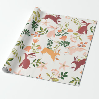 Cute, Playful & Colorful Bunny Pattern Wrapping Paper