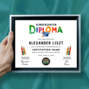 Cute Playful Colorful Kid Grad Digital Certificate Poster