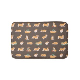 Cute Playful Corgi Bath Mat