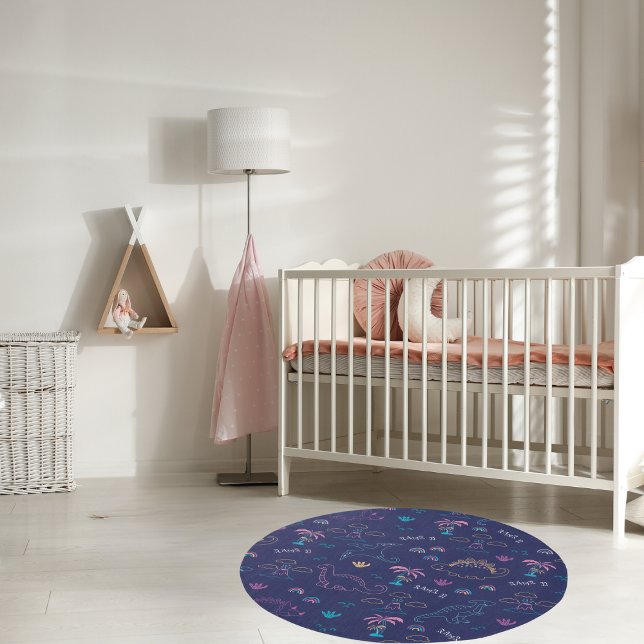 Cute Playful Dino Themed Colorful Nursery Rug (Creator Uploaded)