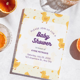 Cute Playful Duck Party Baby Shower Invitation Flyer