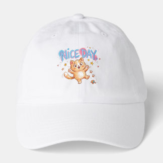 Cute Playful Ginger Cat "Nice Day" Hat