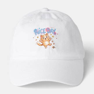 Cute Playful Ginger Cat "Nice Day" Hat