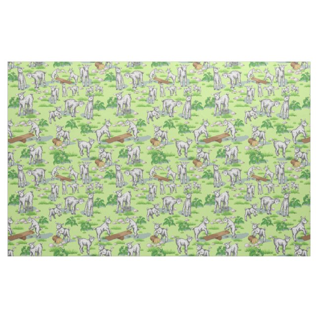 Cute Playful Goats  by GetYerGoat Fabric (Fat Quarter)