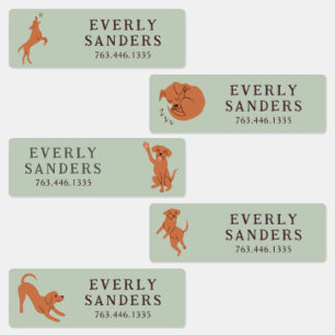 Cute Playful Puppy Dogs Kids' Labels