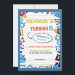 Cute Playful Science Lab Kids Birthday Party  Invitation<br><div class="desc">Cute Playful Science Lab Kids Birthday Party Invitation</div>