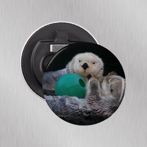 Cute Playful Sea Otters Bottle Opener