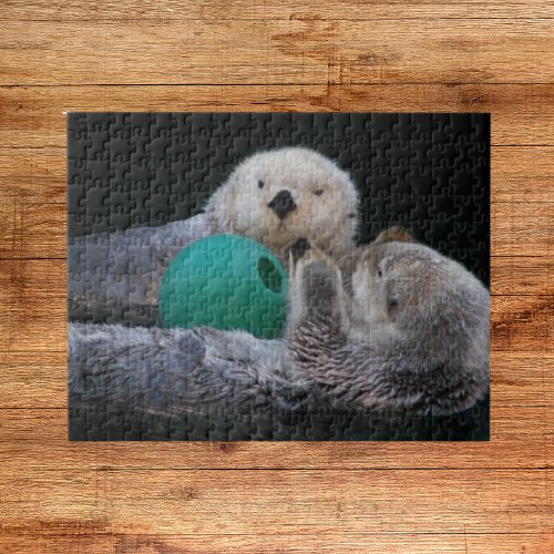 Cute Playful Sea Otters Jigsaw Puzzle