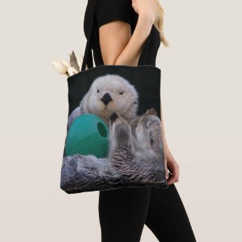 Cute Playful Sea Otters Tote Bag by northwestphotos at Zazzle