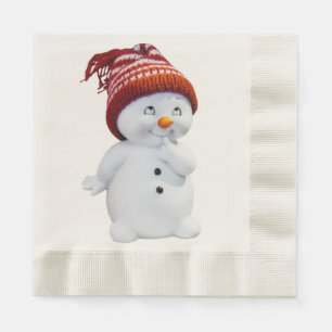 CUTE PLAYFUL SNOWMAN PAPER NAPKINS