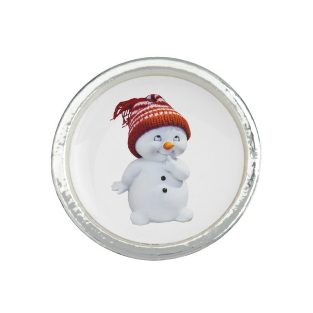CUTE PLAYFUL SNOWMAN RING (Front)