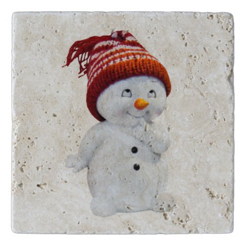 CUTE PLAYFUL SNOWMAN TRIVET