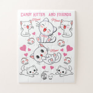 Cute Playful White KIttens Kids' Jigsaw Puzzle
