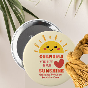 Cute Playful Yellow Love Grandma Family Button