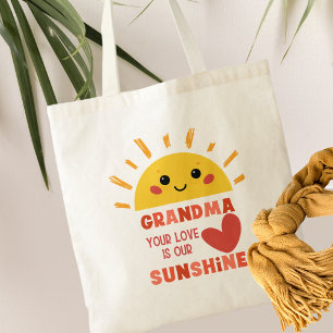 Cute Playful Yellow Love Grandma Tote Bags