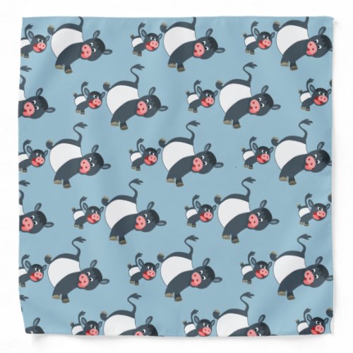 Cute Playing Belted Galloway Cow  Calf Bandana