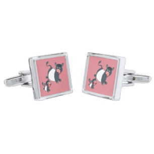 Cute Playing Belted Galloway Cow & Calf Cufflinks
