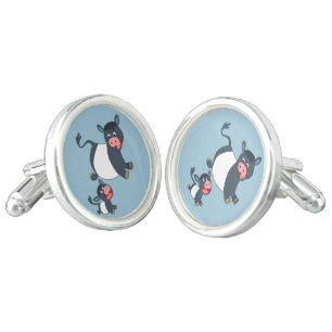 Cute Playing Belted Galloway Cow & Calf Cufflinks