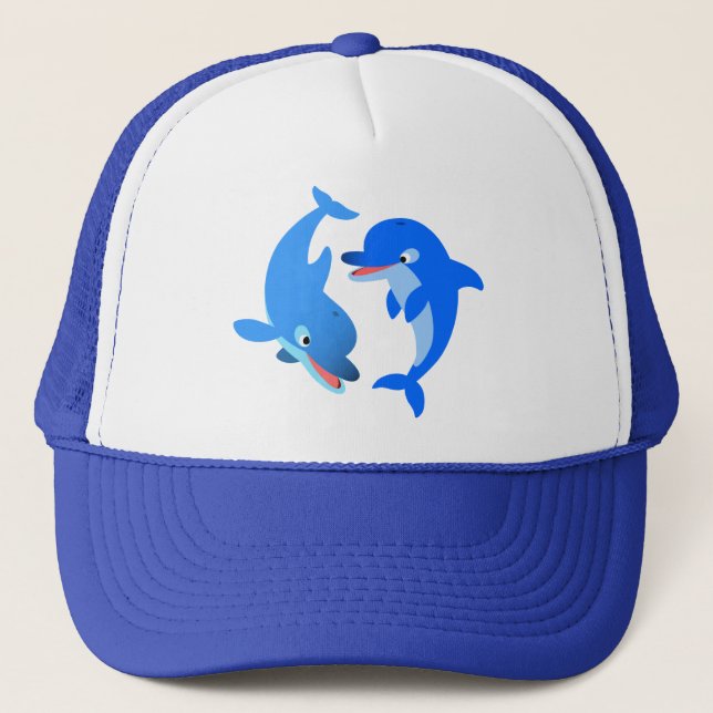 Cute Playing Cartoon Dolphins Hat (Front)
