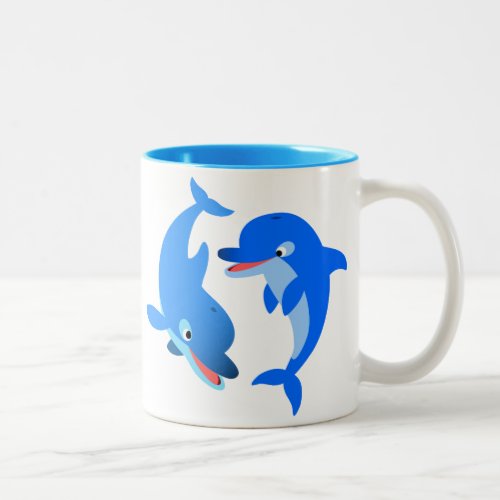 Cute Playing Cartoon Dolphins Mug