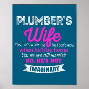 Cute Plumber's Wife Gift Funny Wedding Poster