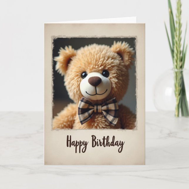 Cute Plush Birthday Card (Front)