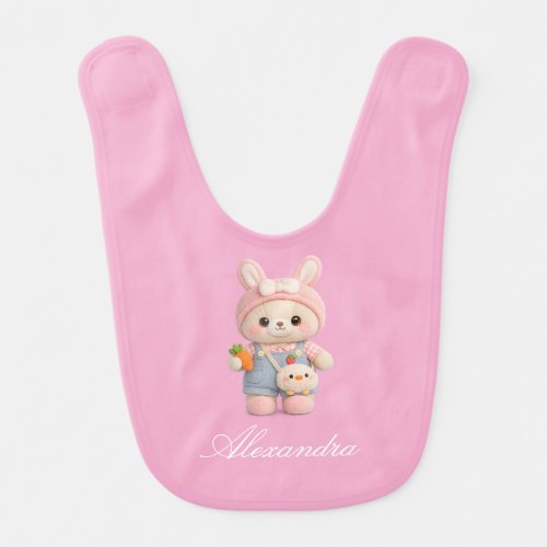 Cute Plush Bunny Bear Baby Bib Gift for Babies