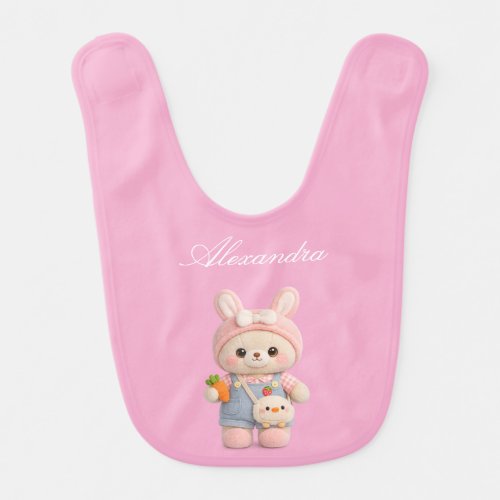 Cute Plush Bunny Bear Baby Bib Gift for Babies
