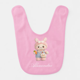 Cute Plush Bunny Bear Baby Bib Gift for Baby girl