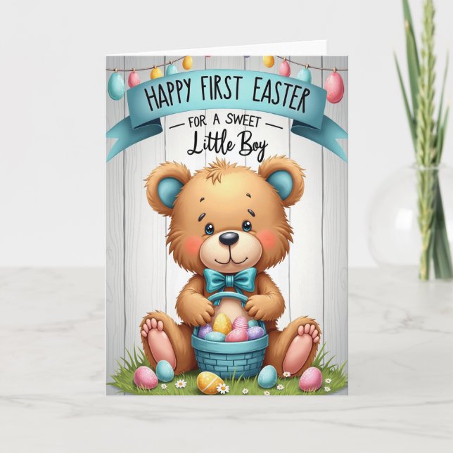 Cute Plush First Milestone Card (Front)