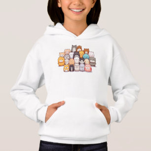 Cute Plushie Animals Japanese Anime Chibi Art Hoodie