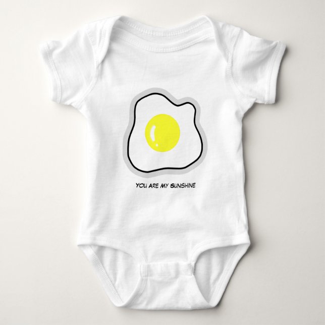 Cute Poached Egg Baby Bodysuit (Front)
