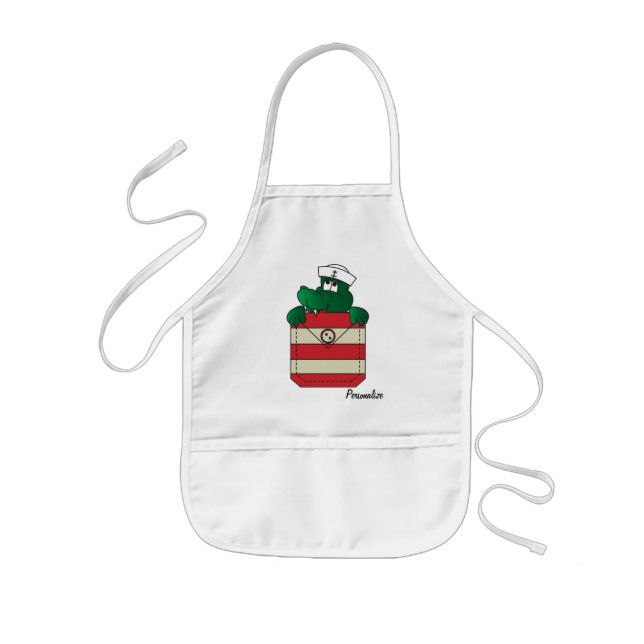 Cute Pocket Gator | Alligator Kids' Apron (Front)