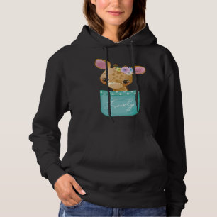 Cute pocket giraffe graphic  for men and women hoodie