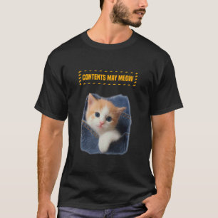 Cute Pocket Kitten, Funny Cat Lover Graphic T-Shirt