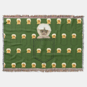 Cute Pocket Monkey Throw Blanket