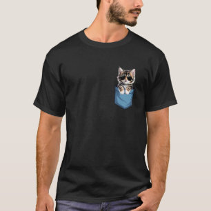 Cute Pocket Norwegian Forest Cat Lover Cat Mom T-Shirt