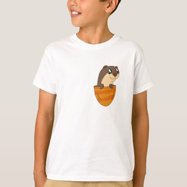 Cute Pocket Otter T-Shirt (Front)