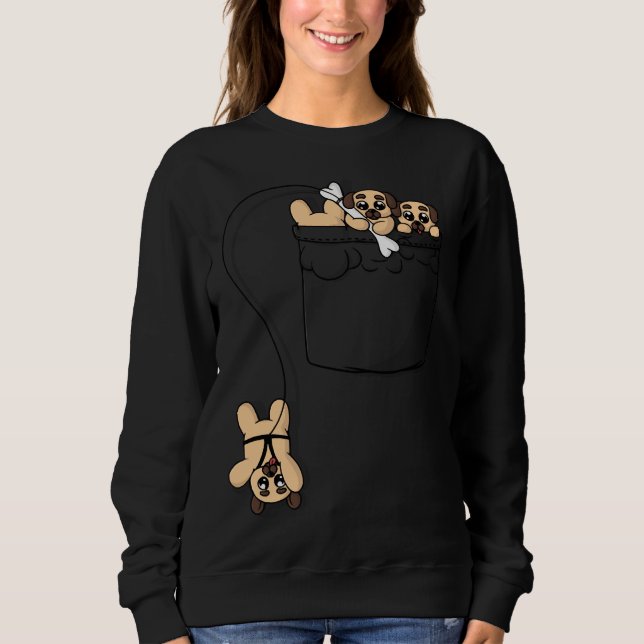 Cute Pocket Pugs Classic T-Shirt 722 Sweatshirt (Front)