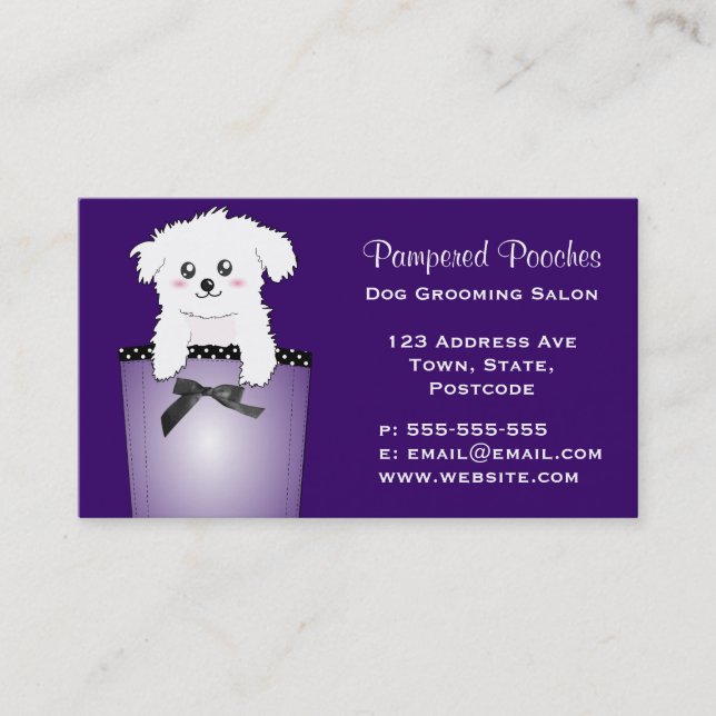 Cute Pocket Puppy Dog Business Card (Front)