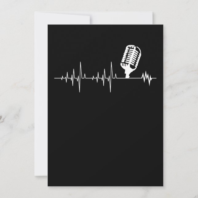 Cute Podcasting Heartbeat for Podcasters Invitation (Front)