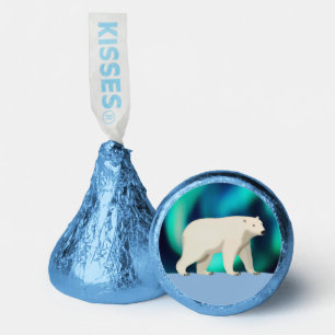 Cute Polar Bear and Northern Lights Hershey®'s Kisses®