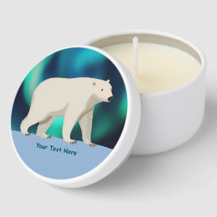 Cute Polar Bear and Northern Lights Mini Candle Favors