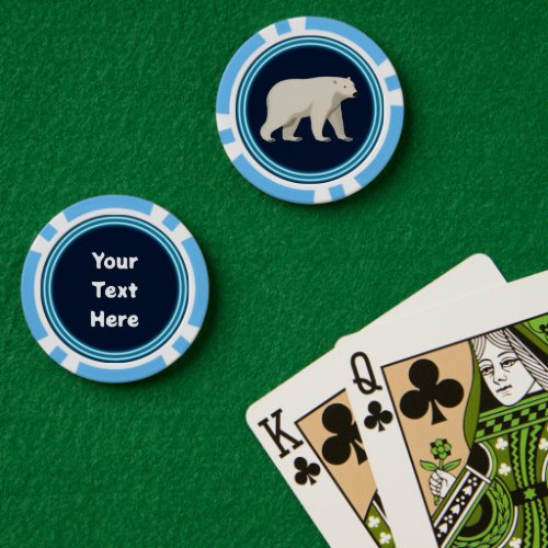 Cute Polar Bear and Northern Lights Poker Chips