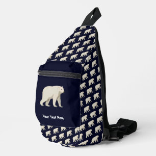 Cute Polar Bear and Northern Lights Sling Bag