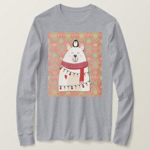 Cute Polar Bear and Penguin Christmas Holiday T-Shirt