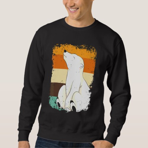 Cute Polar Bear  Arctic Animal Retro Polar Bear Sweatshirt