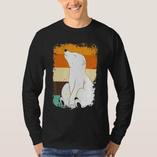 Cute Polar Bear  Arctic Animal Retro Polar Bear T_Shirt